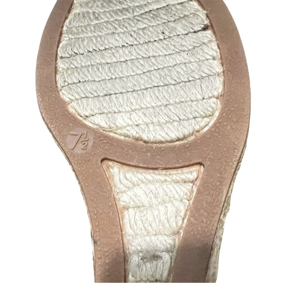 J Crew 7.5M Brown Tan Leopard Print Espadrille Canvas Slip On Wedge Heel Shoes - Picture 10 of 10